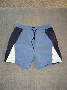 Zanerobe Colorblock Light Blue Navy White Swim Shorts